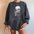 thumbnail image 4 of Puntoco - Sudadera de forro polar de manga larga con cuello redondo y estampado de calavera para mujer Puntoco Puntoco-5310, 4 of 7