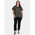 thumbnail image 3 of Terra & Sky Women's Plus Size Camp Shirt, 0X-5X, 3 of 5