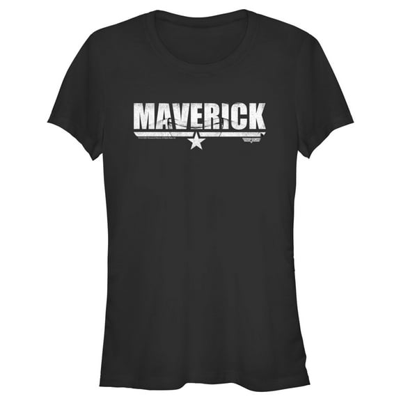 Junior's Top Gun White Maverick Name With Logo Graphic T-Shirt