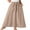 03 Light Khaki, variant on Skirts for Women Summer Long Maxi Skirt Elastic High Waist Tie Fashion Beach Dress with Pockets