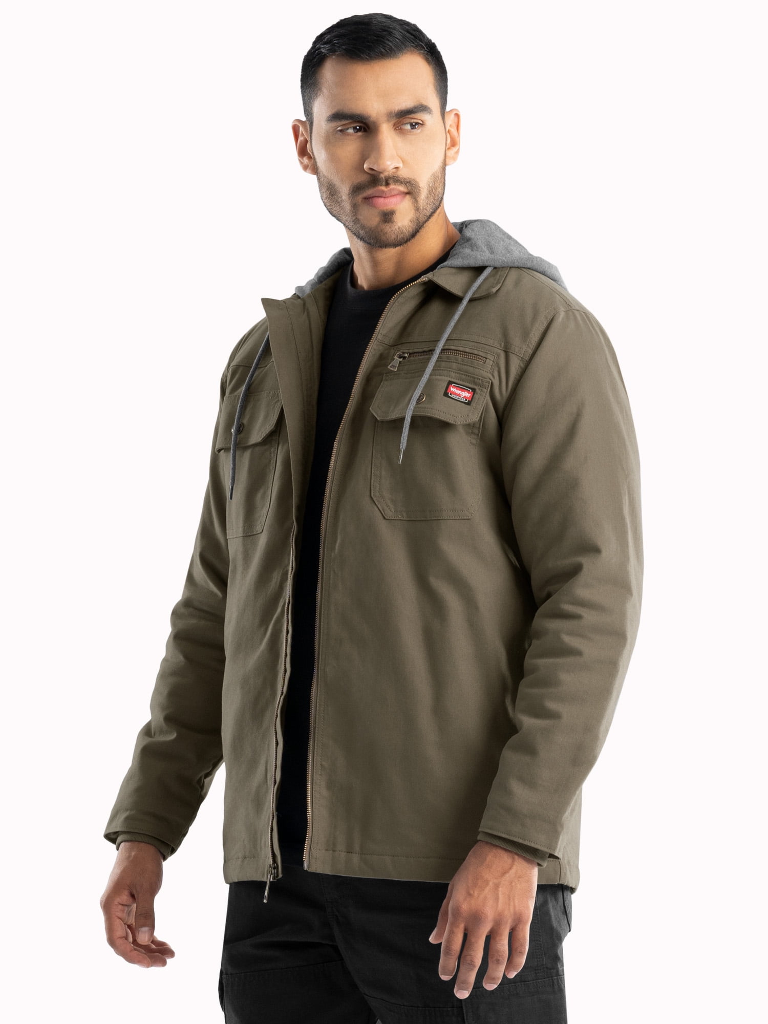 Wrangler Workwear Men's Quilted Lined Work Shirt Jacket with Wrangler Workwear Men's Quilted Lined Work Shirt Jacket with