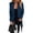Dark Blue, variant on Leidass Womens Mid Length Wrap Coat Shawl Lapel Open Front Self Tie Waist Belt Long Sleeve Solid Casual Outerwear Beige L