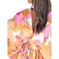 thumbnail image 4 of DYMADE Women V-neck Dolman Sleeve Lace Up Floral Printed Casual Dress, 4 of 4