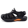 thumbnail image 2 of Men's Closed Toe Hiking Sandals Summer Beach Sandals Mens Athletic Leather Sandals Casual Comfort Outdoor Fisherman Shoes Waterproof Black 12, 2 of 8