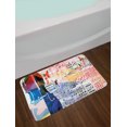 thumbnail image 2 of Colorful Bath Mat, Polygonal Violoncello Butterflies and Notes Ornamented Classic Music Pattern, Plush Bathroom Decor Mat with Non Slip Backing, 29.5" X 17.5", White Multicolor, by Ambesonne, 2 of 2