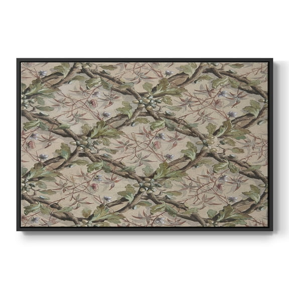 Vintage Abstract Print-IV Framed in Black Wood Gallery Wrapped Canvas 17 in. x 25 in.