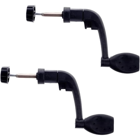 2Pcs Black Universal Plastic Power Handle Fishing Reels Crank Rock Arm Spinning Wheel Grasp, Reels and Accessories