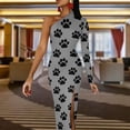 thumbnail image 4 of Dog or Cat Paw Print(s) Half Dleeve Split Dress Dresses gala evening dresses women, 4 of 6