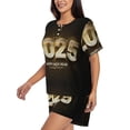 thumbnail image 2 of Fotbe Happy New Year 2025 E Print Pajama Set for Women 2 Piece Loungewear Short Sleeve Tops and Shorts Set Soft Sleepwear-Large, 2 of 7