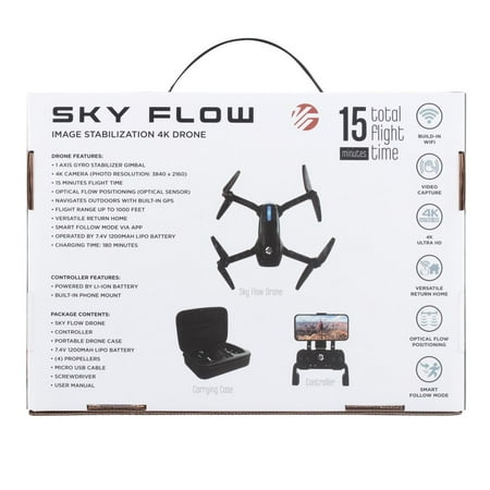Vivitar - Sky Hawk 4K Drone with Built-in Wifi - Black