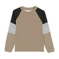 thumbnail image 6 of UAMVSH Striped Tee Tops for Girls Trendy Color Block Casual T-Shirts Casual Kids Long Sleeve Crew neck Running Shirts with Pockets(9-10 Years,Khaki), 6 of 6