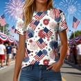 thumbnail image 6 of felwors Women's Patriotic USA Flag & Bald Eagle Fireworks T-Shirt – Short Sleeve Crew Neck Casual 4th of July Tee for Outdoor Gatherings (Light Blue, XL), 6 of 8