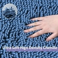 thumbnail image 4 of LQQBOX Bathroom Rugs Chenille Bath Mats Set 3 Piece Extra Soft and Absorbent Shaggy Rugs, Machine Wash and Dry, Perfect Plush Bath Mats for Tub, Bathroom ​Decor, Washable Carpets Set, Fog Blue, 4 of 7