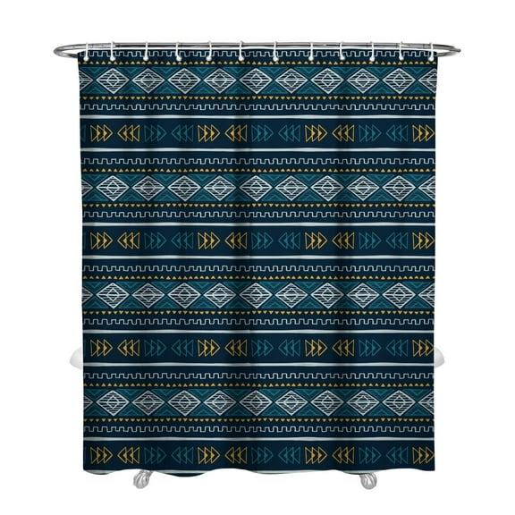 Extra Long Boho Shower Curtain 72x84 Inches - Vintage Floral & Tropical Leaves Pattern, Waterproof Bohemian Bathroom Decor with 12 Hooks, Tribal Rustic Style