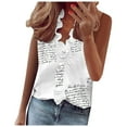 thumbnail image 1 of Tops Para Mujer Blusa Informal Elegante Camisas Color Sólido Cuello Con Volantes Camisa Con Volantes de Manga Larga Camisa Sin Mangas Con Cuello en V Odeerbi  ODB166773, 1 of 9