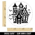 thumbnail image 2 of Spooky Scary Haunted House Mansion with Bats Broken Windows Self-Inking Rubber Stamp Ink Stamper - Yellow Ink - Small 3/4 Inch, 2 of 7