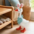 thumbnail image 6 of AZXY Easter Porch Goose Outfit, Plush Fuzzy Bunny Ear Hat with Carrot Decoration Set,Goose Costume for 23 Inch Cement Plastic Lawn Goose Statue, Easter Spring Decor, Outdoor Yard Garden Home Decor, 6 of 7