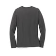 thumbnail image 6 of Port & Company Ladies Long Sleeve 100% Cotton T-Shirt, Charcoal, Large, 6 of 6