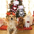 thumbnail image 4 of Paquete de 2 medias navideñas para perros y gatos, 18 pulgadas, lindas medias navideñas con diseño de pata grande y cuadros escoceses de búfalo, decoraciones navideñas colgantes personalizadas (rojo, 4 of 6