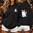 thumbnail image 2 of Aboser Womens Spooky Pullover Hoodies Halloween Party Shirts Cute Long Sleeve Tops Lightweight Cozy Hooded Sweatshirts with Pockets, 2 of 8