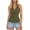 Army Green, variant on Women's Sleeveless V-Neck Top Blouse Casual Fold Bandage Wrap Pullover Shirt, Light Blue M