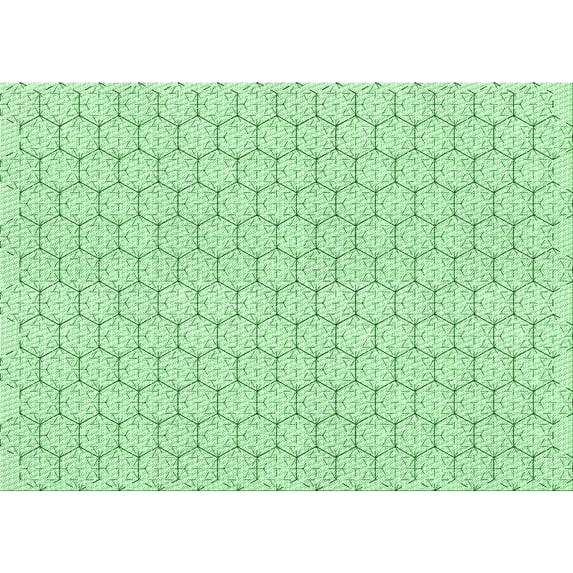 Ahgly Company Machine Washable Indoor Rectangle Transitional Mint Green Area Rugs, 7' x 10'