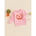 thumbnail image 3 of Suealasg Little Girl Boy Halloween Sweatshirt Long Sleeve Pumpkin Embroidery Sweatshirt Tops 6M 1T 2T 3T 4T 5T Toddler Boy Girl Halloween Pullover Sweatshirt, 3 of 7