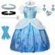 thumbnail image 1 of Disfraz de Cosplay de Cenicienta para niña, ropa para niña, vestido de baile para niña, vestidos de princesa para fiesta de cumpleaños, guantes de corona Fivean unisex, 1 of 2