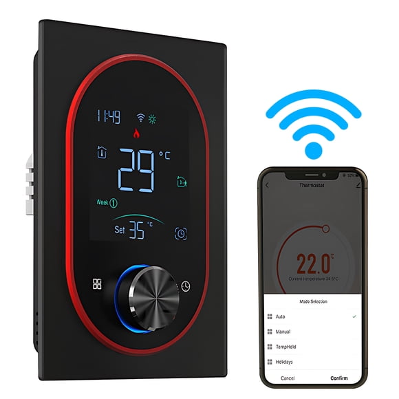 Mistaha Smart Heating Thermostat BHT-9000 with WiFi Control, Large VA Display, Programmable Modes, and Voice Assistant Support