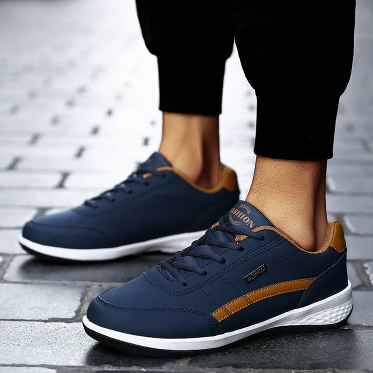 KaLI store Mens Tennis Shoes Mens Running Shoes Non Slip Tennis Walking Fashion Sneakers Dark Blue 10