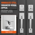 thumbnail image 6 of BENTISM Double Front Door Handle Set, Satin Nickel Square Door Lever, Heavy Duty Double Door Handle with Dummy, Double Front Door Hardware Set with Reversible Handle Lever, 6 of 9