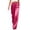 *Hot Pink, variant on Women's Satin High Waist Wide Leg Pants with Drawstring,Casual Trousers with Pockets Red,Women's Plus XXL