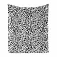 thumbnail image 1 of Auto Mechanic Soft Flannel Fleece Throw Blanket, Repetitive Monochrome Pictograms Pattern with Car Spare Partss, Cozy Plush for Indoor and Outdoor Use, 70" x 90", Dark Grey White, by Ambesonne, 1 of 6