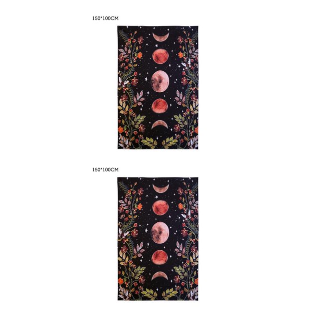 Wosthever Tapiz de pared Luna impreso alfombra colgante Fondo tela arte decoración tapices para alfombras de pared dormitorio decoración Bild 1 150*100 CM 2piezas