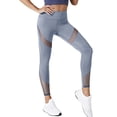 thumbnail image 2 of Women's High Waisted Mesh Panel Leggings Stretchy Workout Yoga Pants Athletic Tights, 2 of 4