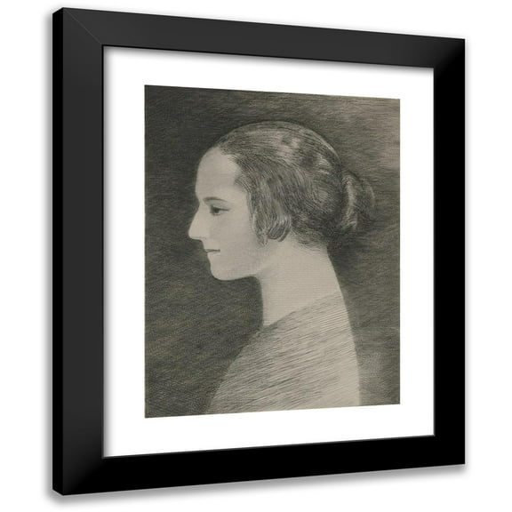 Louis Marcoussis 12x14 Black Modern Framed Museum Art Print Titled - Profile of Helena Rubinstein