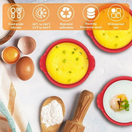 

SeekLGT Ramekins Silicone Bakeware Air Fryer Egg Poacher Food Grade Silicone Poached Egg Cups Easy Release Round Ramekins For Air Fryer Tray Non Stick Heat Silicone Baking Cup For Souffle Dishes Cup