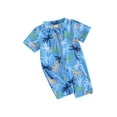 thumbnail image 1 of EYIIYE Maillot de Bain une Pièce pour Bébé Garçon 3M 6M 1T 2T 3T, Combinaison à Manches Courtes Imprimée Mignonne, Col Rond, Fermeture Éclair, Tenue de Plage, 1 of 9