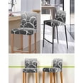 thumbnail image 5 of Modern Black Grey Bar Stool Covers Set of 2, Abstract Geometric Lines Textured Stretch Washable Bar Chair Covers with Backs, Removable Pub Counter Height Chair Cover for Kitchen Dining Room Cafe, 5 of 7