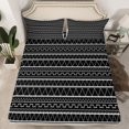 thumbnail image 2 of Homewish Minimalist Wavy Lines Twin Sheet Sets 3pcs for Boys Girls,Geometric Triangle Twin Fitted Sheet Microfiber,Mid Century Stripes Breathable Flat Sheet,Breathable Home Decor, 2 of 7