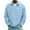 #057-Sky Blue, variant on Donemore Men's Solid Color Long Sleeve Turn-Down Collar Knitted Pullover Sweater Breathable Casual Versatile