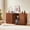 Walnut, variant on 63" Black Vertical Stripe Sideboard Buffet Cabinet, Curved Wave Design, Storage Credenza for Living Room, 63"W x 15.75"D x 31.5"H