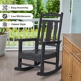thumbnail image 4 of Nalone Outdoor Rocking Chair Set of 2, All Weather Resistant Rocking Chair for Porch and Garden Lawn, HDPE Material Oversized Patio Rocker Chair for Outdoor Rockers(Black), 4 of 8