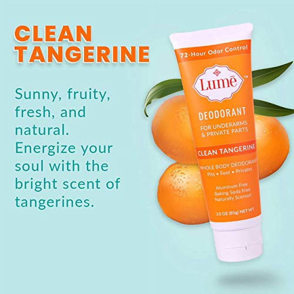 Lume Deodorant For Underarms and Private Parts 3oz Tube (Clean Tangerine) 