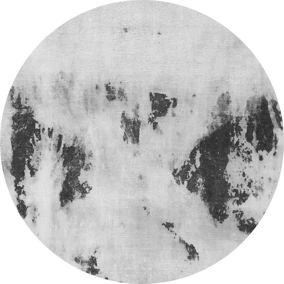 Ahgly Company Indoor Round Abstract Gray Modern Area Rugs, 7' Round