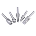 thumbnail image 4 of 5pcs/set Woodworking Steel Rotary File Wood Rotating Grinding Head Carving Rasp Drill Bit Kit Rotating Embossed Grinding Head Power Tools, 4 of 5