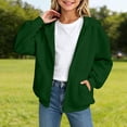 thumbnail image 2 of Girls Zip Up Hoodies, Teen Full-Zip Hooded Sweatshirt Jacket, Casual Fall Long Sleeve Solid Lightweight Outerwear with Pockets Army Green 130, 2 of 6