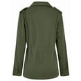 thumbnail image 5 of Women Anorak Jackets Zip Up Snap Buttons Parka Utility Coats Outwear with Pocket Army Green XXXL, 5 of 8