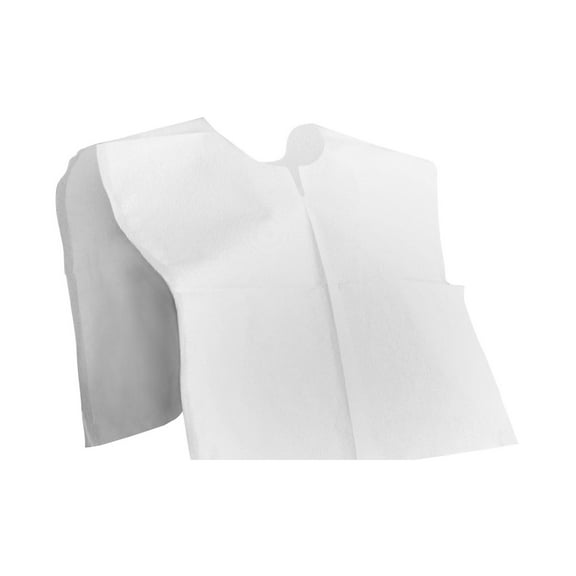 McKesson Exam Capes for Adults - Poncho Style with Open Sides, Poly and Tissue, Unisex - White, One Size Fits Most, 19 in x 22 in, 200 Count