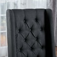 thumbnail image 3 of GDF Studio Apaloosa Contemporary Tufted Dining Chairs, Set of 2, Dark Charcoal Fabric and Brown, 3 of 13